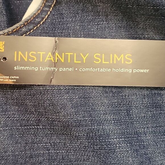 LEE straight Leg High Jeans Instantly Slims Jeans Stretch Denim, Size 22W Petite - Picture 3 of 8